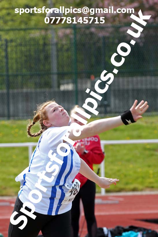 Shot putt, 2021 NECAA Middlesbrough Open Meting, Sunday, May 9th. Photo: David T. Hewitson/Sports for All Pics